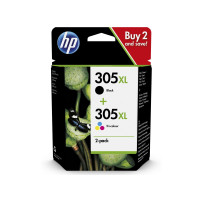 HP 305XL cartuccia d'inchiostro 2 pz Originale Resa elevata (XL) Nero, Ciano, Magenta, Giallo
