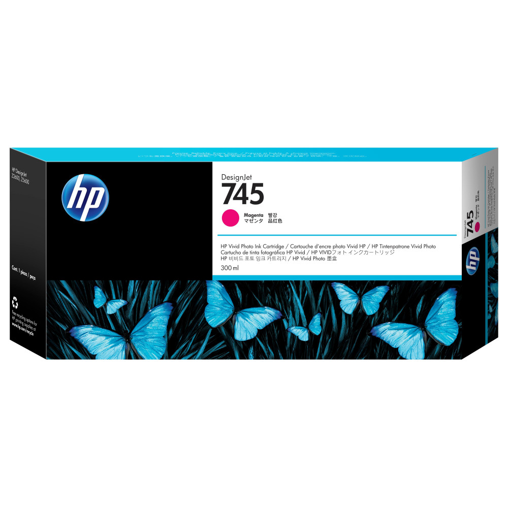 HP Cartuccia Inchiostro Magenta DesignJet 745, 300 ml