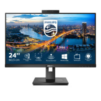 MONITOR PHILIPS LED 23.8"Wide 242B1H/00 IPS 1920x1080 250cd/mq 1000:1 2x2W MM Webcam MIc. Pivot RegH VGA DVI HDMI DP HUB USB 242