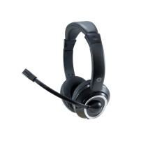 CUFFIA C/MICROFONO USB BK CONTR.REMOTO CAVO 2MT