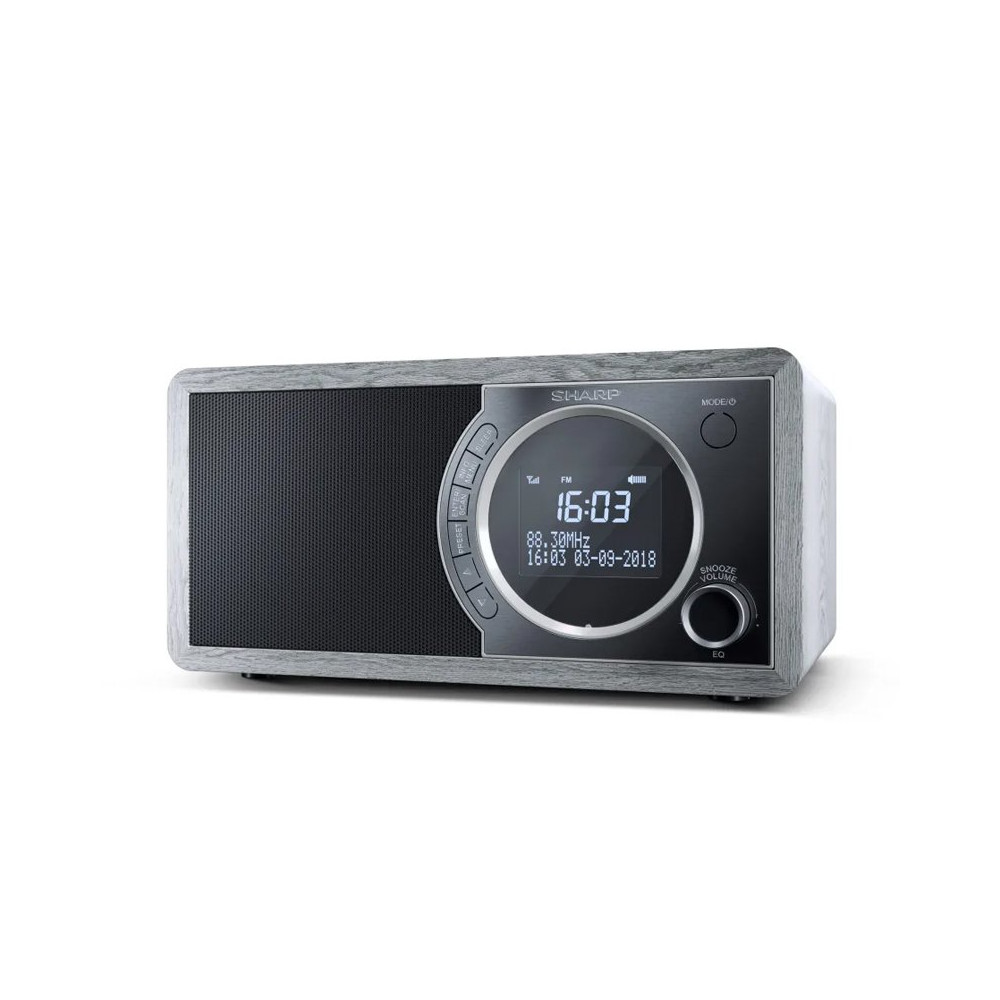 SHARP DR-450(GR) - RADIO DIGITALE - DAB/DAB+ - LCD MONOCROMATICO - 6W - BLUETOOTH - CHASSIS IN LEGNO - GRIGIO SHADR450GR