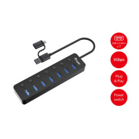 EQUIP 128965 - HUB USB-A/C 7-PT USB-A 3.2 CON POWER SWITCH EQU128965