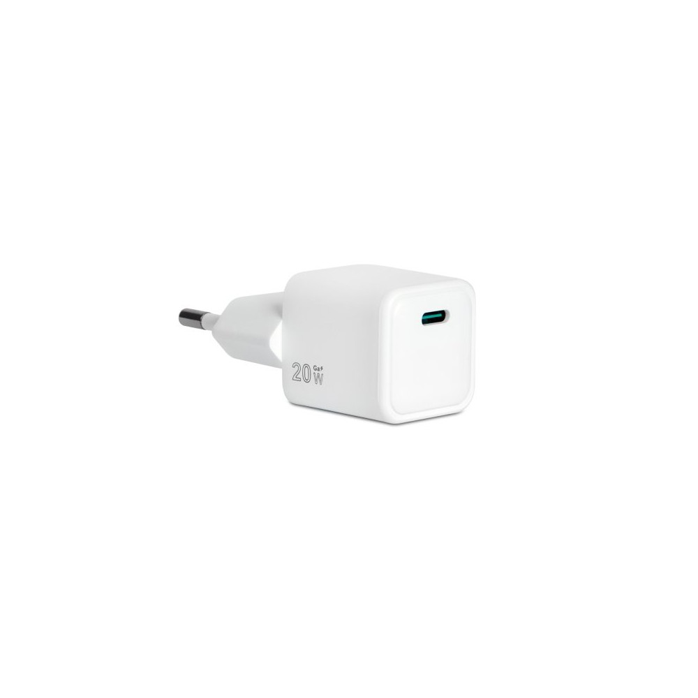 VULTECH CC-120PDCUGWH - CARICATORE UNIVERSALE 1 PORTA TYPE-C PD20 QC 3.0 GAN  20W - BIANCO DIMENSIONI COMPATTE VULCC-120PDCUGWH