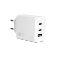 VULTECH CC-367PDCUGWH - CARICATORE UNIVERSALE 2 PORTE TYPE-C + 1 PORTA USB PD67 QC 3.0 GAN 67W PPS BIANCO DIMENSIONI COMPATTE VU