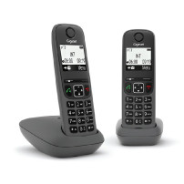 GIGASET AS490 DUO (NERO) - TELEFONO CORDLESS DOPPIO - VIVAVOCE SIEAS490DUOBK
