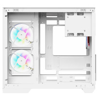 CASE ITEK TOWER "DARK CAVE DS" Gaming Tower 2*USB3,1*USB-C 3*12cm fan ARGB, Side & Front Panel Temp Glass, BIANCO-  ITGCADCDSW I