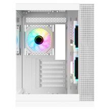 CASE ITEK TOWER "DARK CAVE DS" Gaming Tower 2*USB3,1*USB-C 3*12cm fan ARGB, Side & Front Panel Temp Glass, BIANCO-  ITGCADCDSW I