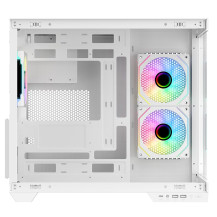 CASE ITEK TOWER "DARK CAVE DS" Gaming Tower 2*USB3,1*USB-C 3*12cm fan ARGB, Side & Front Panel Temp Glass, BIANCO-  ITGCADCDSW I