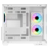 CASE ITEK TOWER "DARK CAVE DS" Gaming Tower 2*USB3,1*USB-C 3*12cm fan ARGB, Side & Front Panel Temp Glass, BIANCO-  ITGCADCDSW I