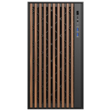 CASE ITEK TOWER "Case WOODY" Gaming Tower 2*USB3,1*USB-C 3*12cm fan ARGB,  Temp Glass Side Panel, NERO+Wood Front -  ITGCAWO28B 