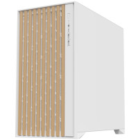 CASE ITEK TOWER "Case WOODY" Gaming Tower 2*USB3,1*USB-C 3*12cm fan ARGB,  Temp Glass Sidel, BIANCO+Wood Front -  ITGCAWO28W ITG