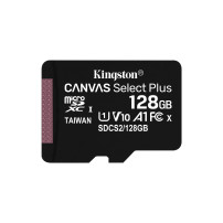 SD-MICRO KINGSTON  128GB incl. Adapter  CLASS 10 UHS-I 100MB/s + ADATTATORE Canvas Select - SDCS2/128GB SDCS2/128GB KINGSTON