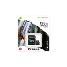 SD-MICRO KINGSTON  128GB incl. Adapter  CLASS 10 UHS-I 100MB/s + ADATTATORE Canvas Select - SDCS2/128GB SDCS2/128GB KINGSTON