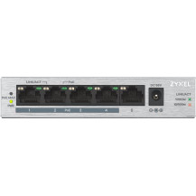 SWITCH ZYXEL GS1005HP-EU0101F 5P LAN GIGABIT (4 porte PoE, erogazione fino a 60W) UNMANAGED DESKTOP, Case metallico GS1005HP-EU0