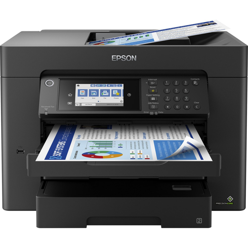 MULTIFUNZIONE EPSON WorkForce WF-7840DTWF A3+ 32/22PPM 2x 250FF Scan 1200x2400 FAX ADF DUPLEX LAN WiFi Direct USB C11CH67402 EPS