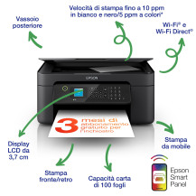 MULTIFUNZIONE EPSON Workforce WF-2910DWF A4 4INK 33/10PPM 100FF DUPLEX LCD FAX WiFi USB2.0 Epson Connect C11CK64402 EPSON