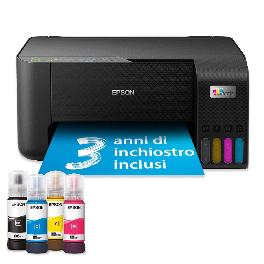 MULTIFUNZIONE EPSON EcoTank ET-2860 A4 33/15PPM 100FF WiFi USB Epson Connect C11CJ67428 EPSON