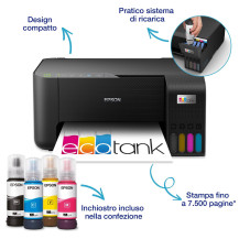 MULTIFUNZIONE EPSON EcoTank ET-2860 A4 33/15PPM 100FF WiFi USB Epson Connect C11CJ67428 EPSON