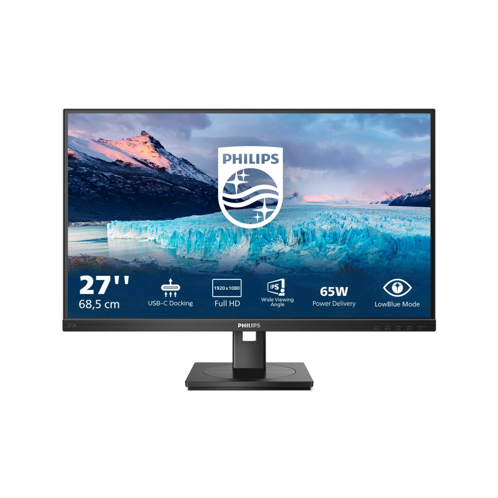 MONITOR PHILIPS LED 27"Wide 273S1/00 IPS 1920x1080 4ms 300cd/mq 1.000:1 2x2W MM Reg.H PIVOT HDMI DP RJ45 USB-C Docking 273S1/00 
