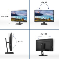 MONITOR PHILIPS LED 27"Wide 273S1/00 IPS 1920x1080 4ms 300cd/mq 1.000:1 2x2W MM Reg.H PIVOT HDMI DP RJ45 USB-C Docking 273S1/00 