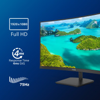 MONITOR PHILIPS LED 27" Wide CURVED 271E1SCA/00 VA 1920x1080 4ms 250cd/mq 3000:1(Mega Infinity DCR)2x3W MM VGA HDMI GAMING 75 Hz