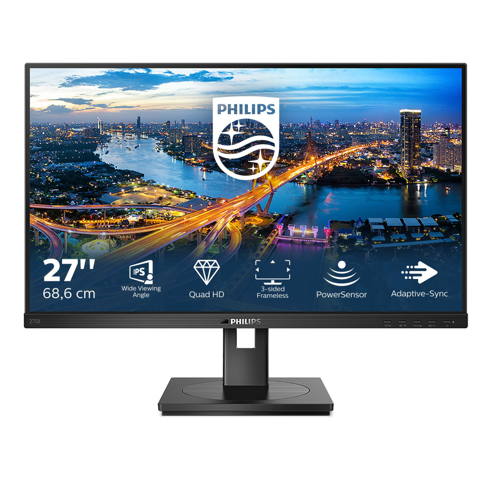MONITOR PHILIPS LED 27"Wide 275B1/00 IPS 2560x1440 4ms 300cd/mq 1.000:1 2x2W MM Pivot RegH DVI HDMI DP HUB USB 275B1/00 PHILIPS