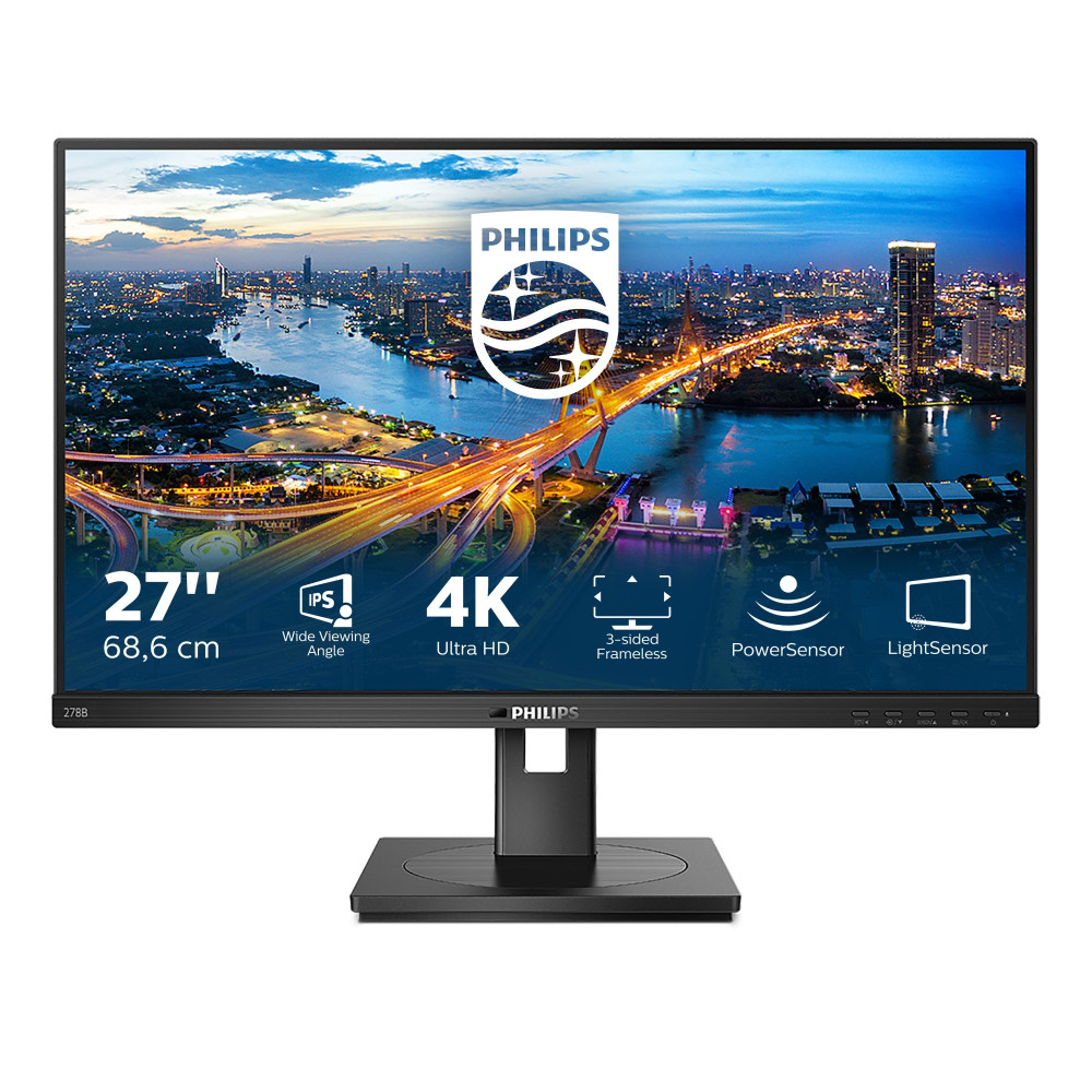 MONITOR PHILIPS LED 27"Wide 278B1/00 IPS 3840x2160 4ms 350cd/mq 1.000:1 2x2W MM 2 HDMI DP 278B1/00 PHILIPS