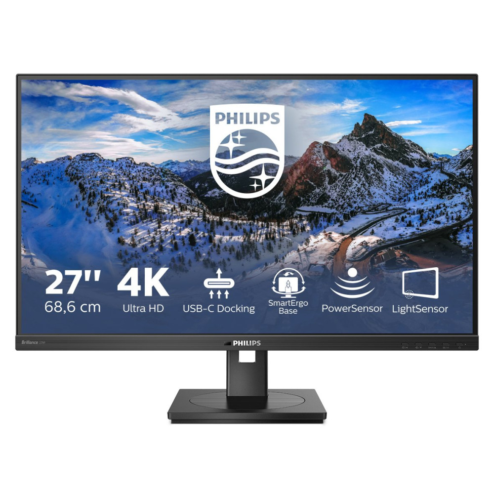 MONITOR PHILIPS LED 27"Wide 4K 279P1/00 3840x2160 4ms 350cd/m²50.000.000:1 2x3W MM Pivot RegH 2HDMI DP USB-C docking RJ45 279P1/