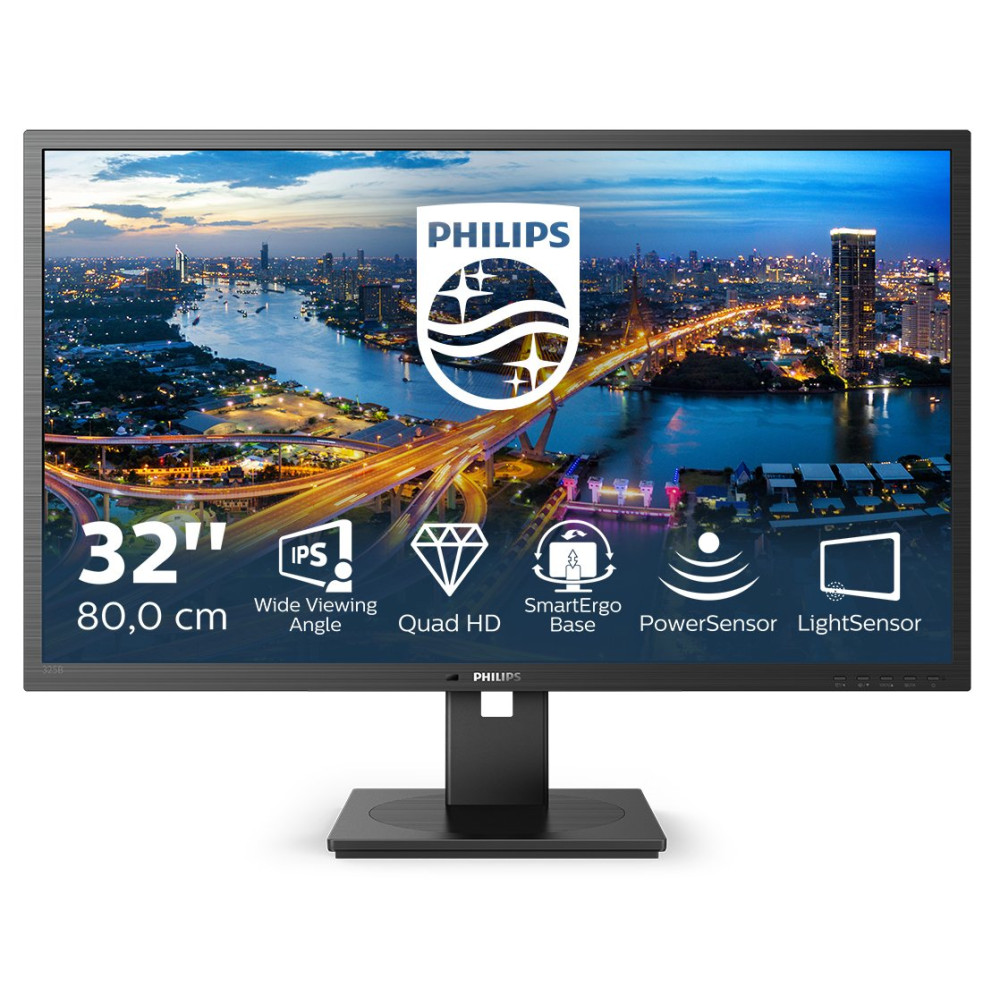 MONITOR PHILIPS LED 31.5" 325B1L/00 IPS 2560x1440 4ms 250cd/m² 1200:1 (50.000.000:1)2x3W MM PIVOT RegH HDMI DP 4USB 325B1L/00 PH