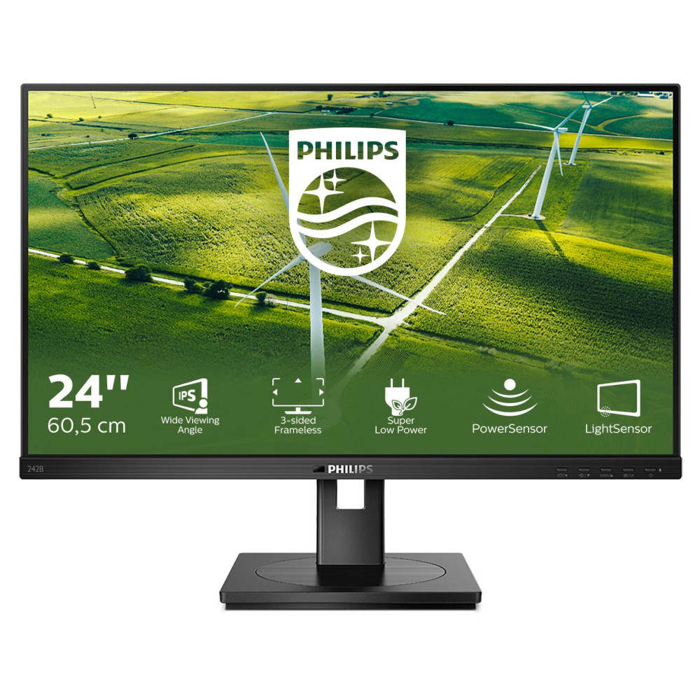 MONITOR PHILIPS LED 23.8"Wide 242B1G/00 IPS 1920x1080 250cd/mq 1000:1 (50.000.000:1) 2x2W MM Pivot RegH VGA DVI HDMI DP USB 242B