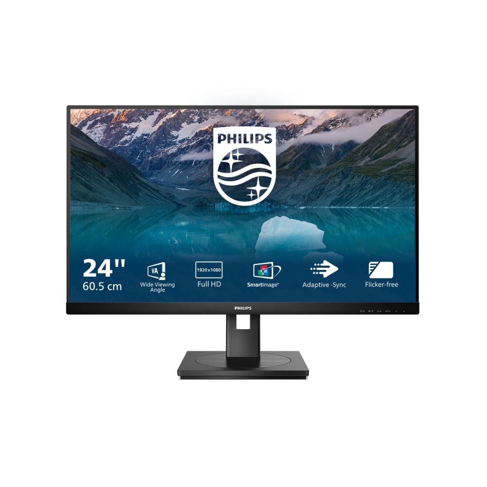 MONITOR PHILIPS LED 23.8"Wide 242S9JML/00 VA 1920x1080 4ms 300cd/mq1.000:1 (50.000.000:1)2x2W MM Pivot Reg.H VGA DVI HDMI DP USB