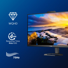 MONITOR PHILIPS LED 27"Wide 27E1N5600HE/00 IPS 2560x1440 300cd/mq 1000:1 2x3W MM WEBCAM Pivot Reg.H HDMI DP USB-C doking 27E1N56