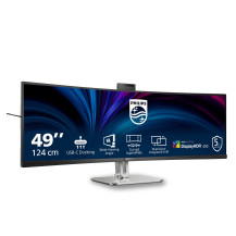 MONITOR PHILIPS 48,8" 32:9 CURVED 49B2U5900CH VA 5120x1440 4ms 450cd/m² 2x3W MM WEBCAM Reg.H 2HDMI DP RJ45 USB-C docking 49B2U59