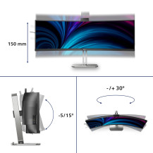 MONITOR PHILIPS 48,8" 32:9 CURVED 49B2U5900CH VA 5120x1440 4ms 450cd/m² 2x3W MM WEBCAM Reg.H 2HDMI DP RJ45 USB-C docking 49B2U59