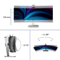 MONITOR PHILIPS 48,8" 32:9 CURVED 49B2U5900CH VA 5120x1440 4ms 450cd/m² 2x3W MM WEBCAM Reg.H 2HDMI DP RJ45 USB-C docking 49B2U59
