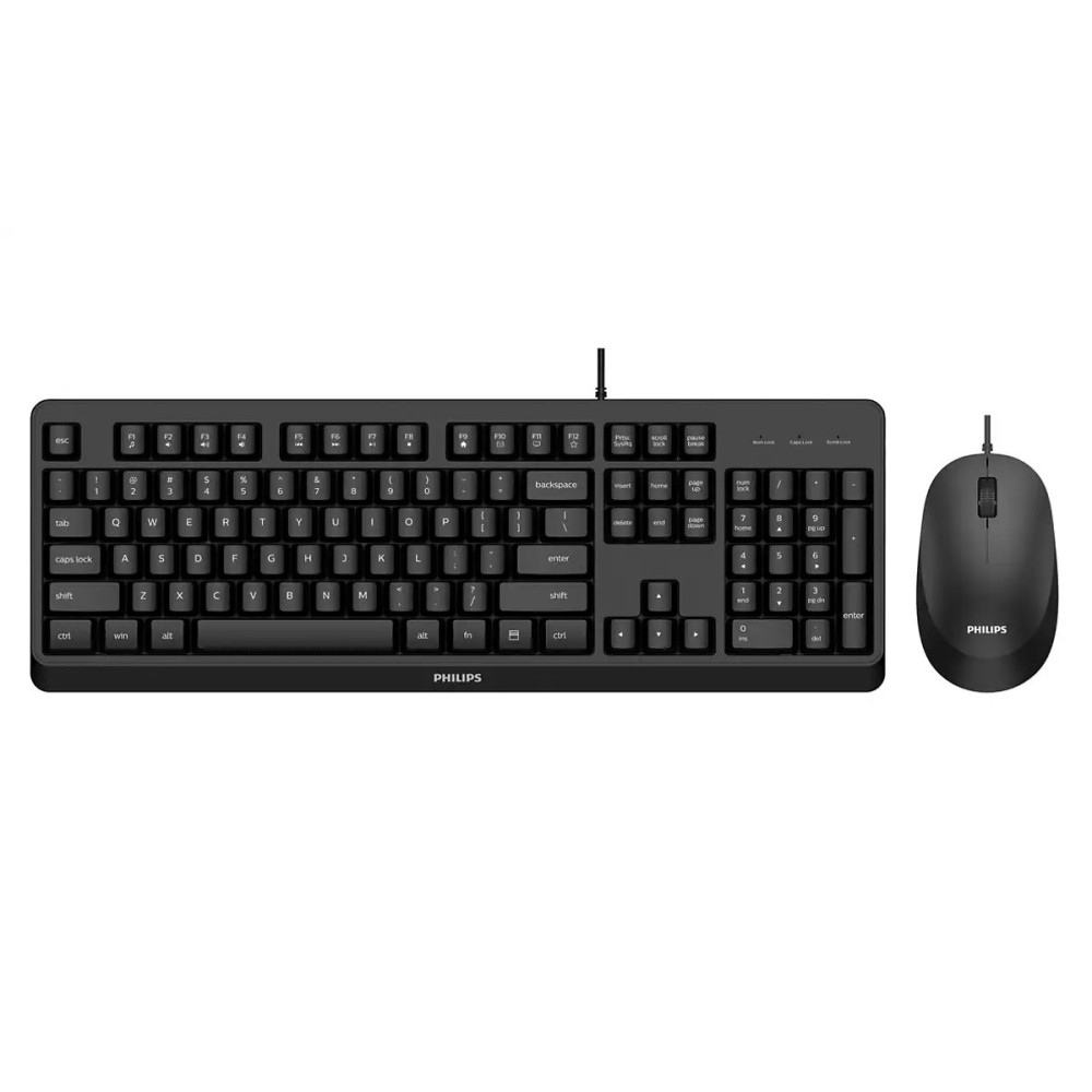 KIT PHILIPS SPT6207BL/34 TASTIERA USB (tasti alti) + MOUSE OTTICO USB Nero SPT6207BL/34 PHILIPS