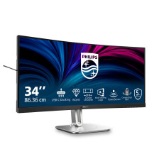 MONITOR PHILIPS LED 34" 21:9 CURVED 34B2U5600C/00 3440x1440 4ms 300cd/m² 50.000.000:1 2x5W MM Reg.H 2HDMI DP RJ45 USB-C docking 