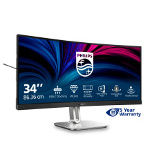 MONITOR PHILIPS LED 34" 21:9 CURVED 34B2U5600C/00 3440x1440 4ms 300cd/m² 50.000.000:1 2x5W MM Reg.H 2HDMI DP RJ45 USB-C docking 