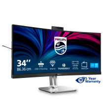 MONITOR PHILIPS LED 34" 21:9 CURVED 34B2U6603CH/00 3440x1440 4ms 500cd/m² 2x5W MM Webcam Reg.H 2HDMI DP RJ45 USB-C docking 34B2U