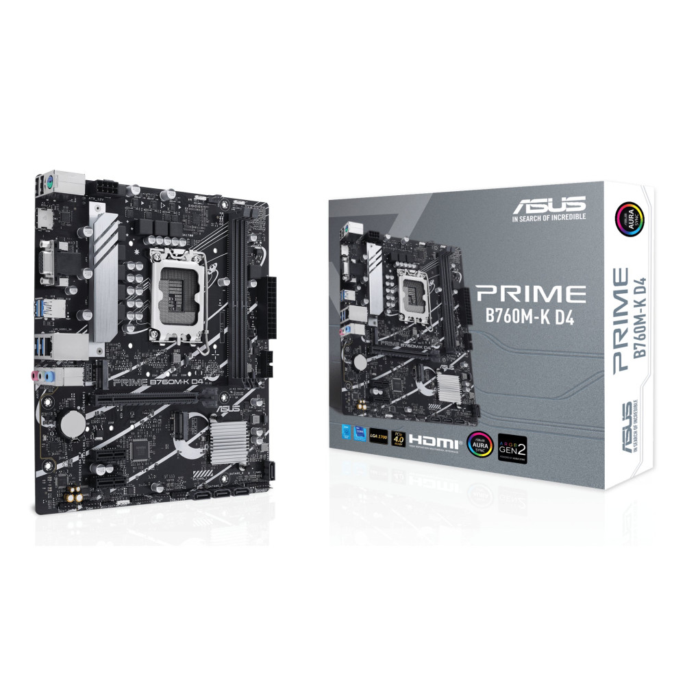 MB ASUS Prime B760M-K D4 LGA1700 (RAPTOR LAKE) 2DDR4 VGA+HDMI 2*M2 mATX 90MB1DS0-M1EAY0 ASUS