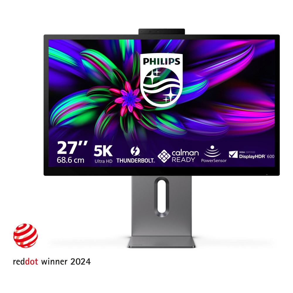 MONITOR PHILIPS LED 27"Wide 27E3U7903/00 IPS 5120x2880 5K 500cd/mq 2000:1 2x5W WEBCAM Pivot Reg.H HDMI Thunderbolt USB-C doking 