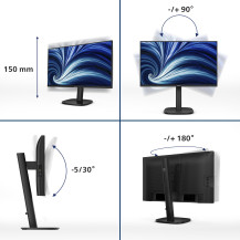 MONITOR PHILIPS LED 23.8"Wide 24B2U3301/00 IPS 1920x1080 120Hz 300cd/mq 1500:1 2x2W MM Reg.H PIVOT HDMI DP USB-C docking 24B2U33