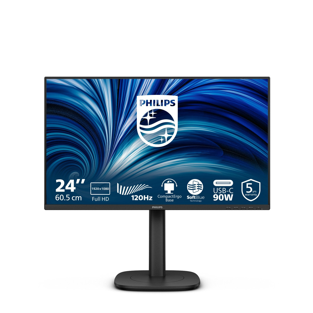 MONITOR PHILIPS LED 23.8"Wide 24B2U3301/00 IPS 1920x1080 120Hz 300cd/mq 1500:1 2x2W MM Reg.H PIVOT HDMI DP USB-C docking 24B2U33