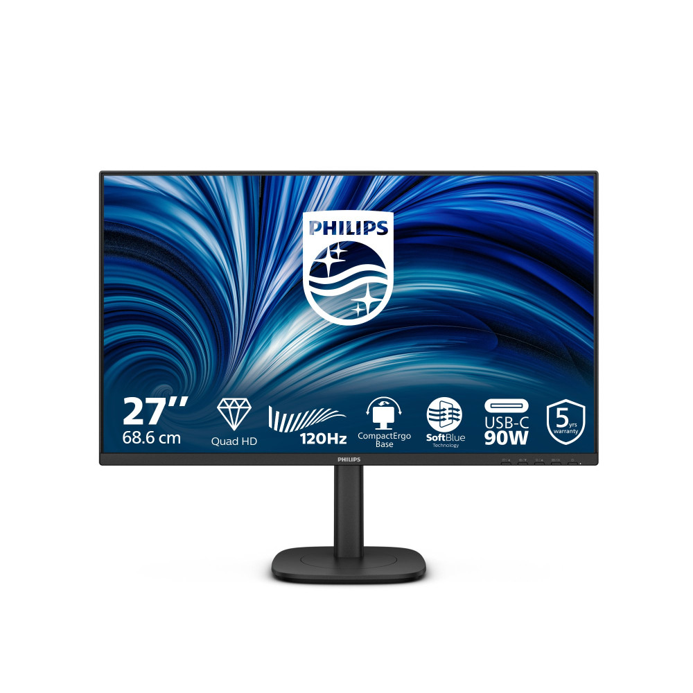 MONITOR PHILIPS LED 27"Wide 27B2U3601/00 IPS 2560x1440 120Hz 4ms 350cd/mq 1.000:1 2x2W MM Reg.H PIVOT HDMI DP USB-C Docking 27B2
