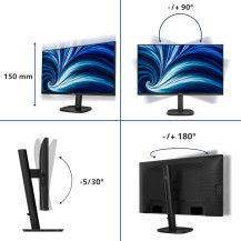 MONITOR PHILIPS LED 27"Wide 27B2U3601/00 IPS 2560x1440 120Hz 4ms 350cd/mq 1.000:1 2x2W MM Reg.H PIVOT HDMI DP USB-C Docking 27B2