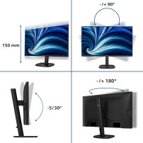 MONITOR PHILIPS LED 27"Wide 27B2U3601/00 IPS 2560x1440 120Hz 4ms 350cd/mq 1.000:1 2x2W MM Reg.H PIVOT HDMI DP USB-C Docking 27B2