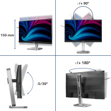 MONITOR PHILIPS LED 27"Wide 27B2U6903/00 IPS 3840x2160 4ms 350cd/mq 1.000:1 2x3W MM Reg.H PIVOT 2HDMI DP USB-C Docking 27B2U6903