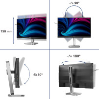 MONITOR PHILIPS LED 27"Wide 27B2U6903/00 IPS 3840x2160 4ms 350cd/mq 1.000:1 2x3W MM Reg.H PIVOT 2HDMI DP USB-C Docking 27B2U6903