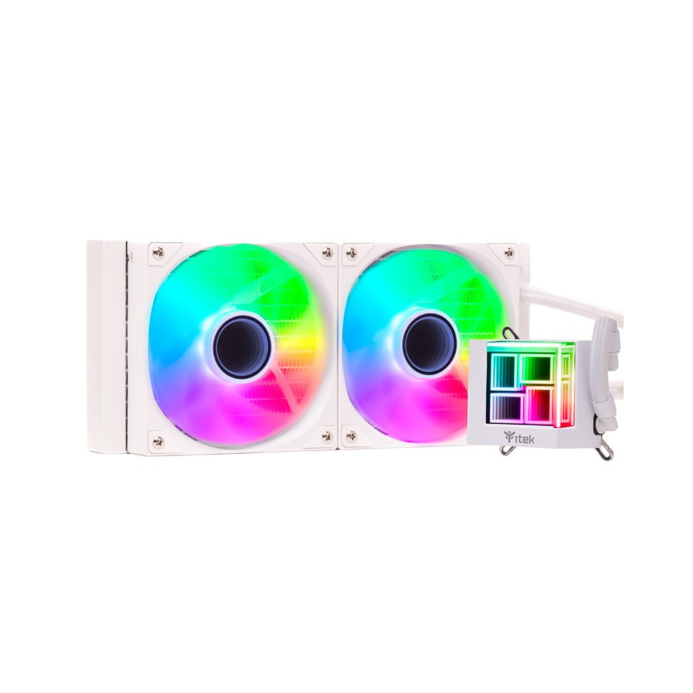 COOLER ITEK "HYDRO CUBE  240B" 240mm (Raff. a Liquido) ARGB, PWM FAN,SKT UNIVERSALE - WHITE  - ITLCHCA240W ITLCHCA240W ITEK
