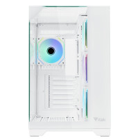 CASE ITEK TOWER "DARK CAVE PANO" GAMING  2*USB3,USB-C, 4*12cm fan ARGB, Temp Glass Top,  Side & Front Panel, WHITE -  ITGCADCPAW